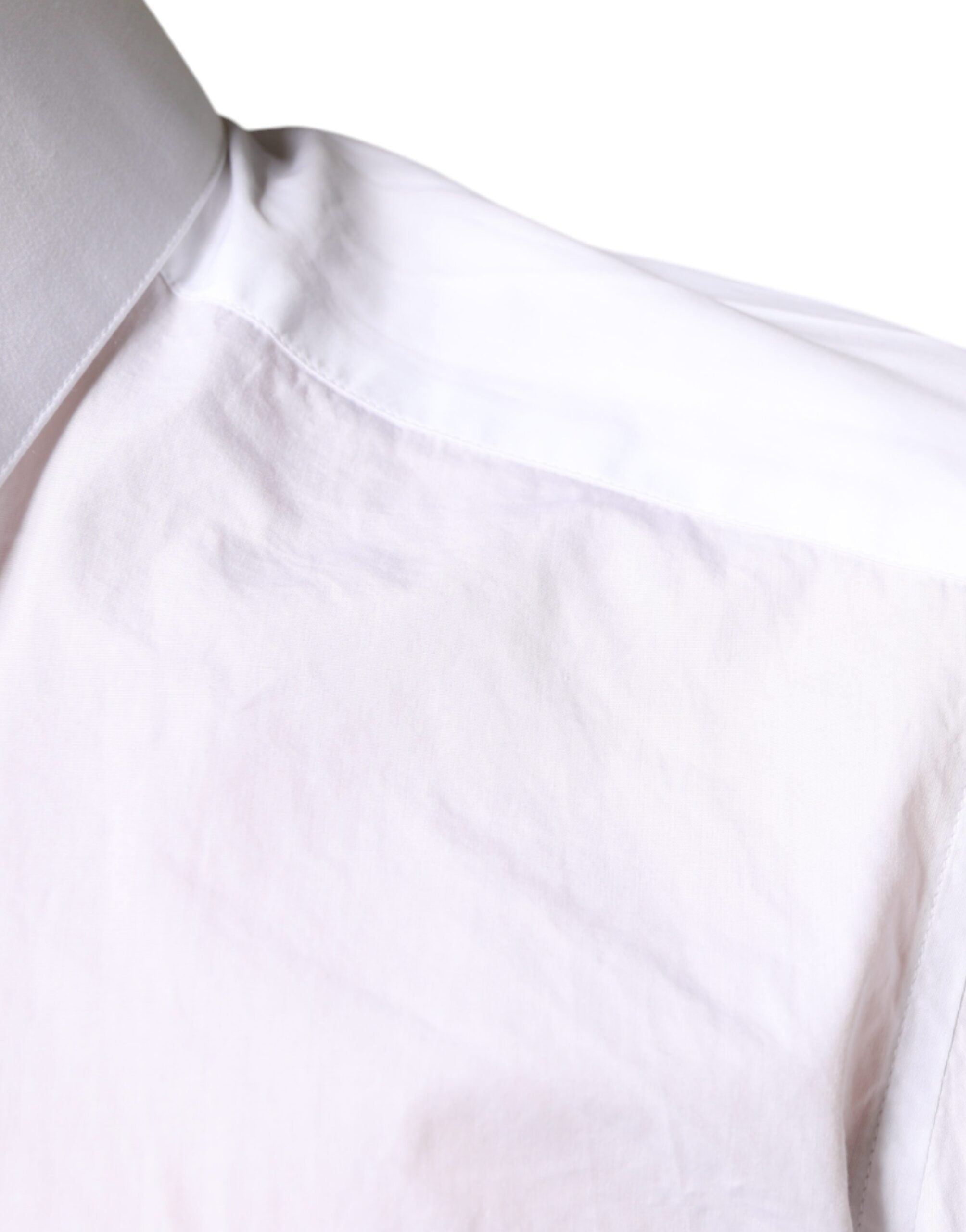 Dolce & Gabbana Beyaz Pamuklu Yakalı Erkek Resmi Gömlek